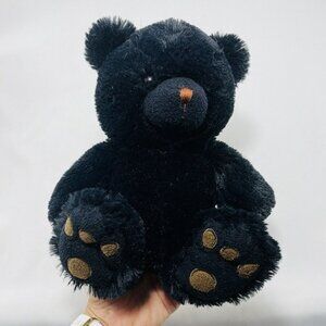 All Greek To Me Black Bear Plush 10” Soft Toy Stuffed Animal Brown Nose Paw Sit